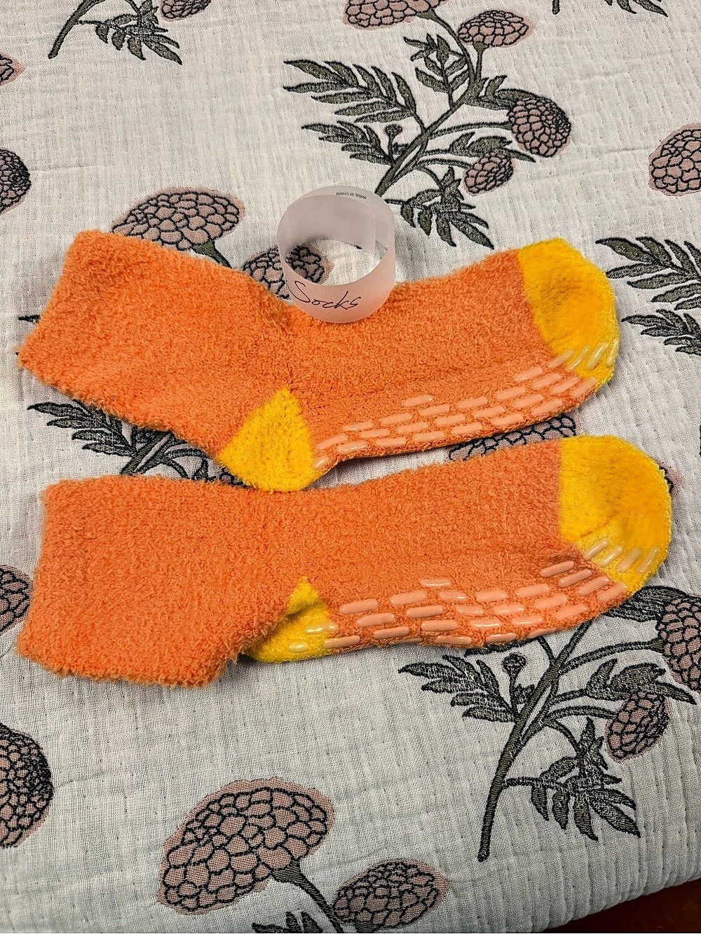 Women’s Orange & Yellow Grip Socks
